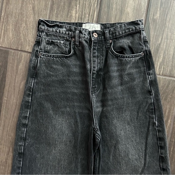 Free People Frank Dad Straight Leg Jeans in Inky Black Sz 26 - Picture 5 of 6